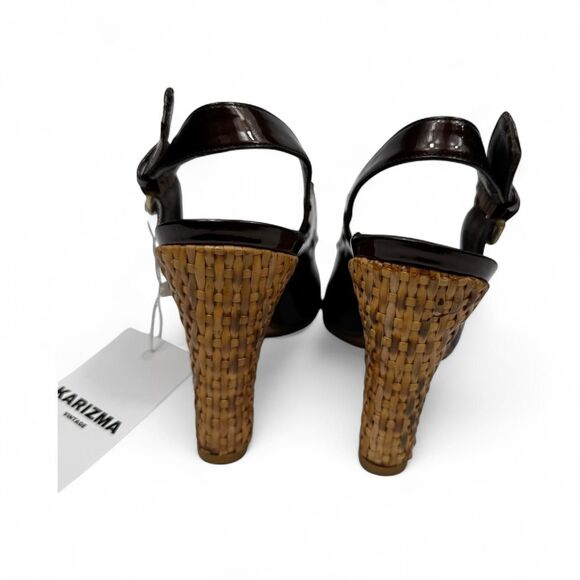 brown bow slingbacks heels 85 - Picture 3 of 4